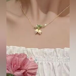 Floral Gold and Green Necklace